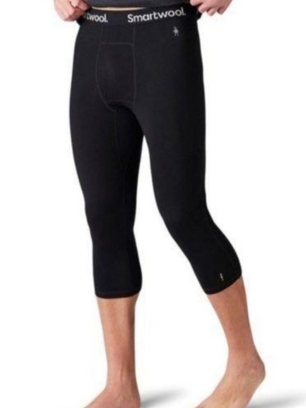 Smartwool Men's Merino Wool 250 Base Layer Bottoms Pants 3/4 Length Black Medium